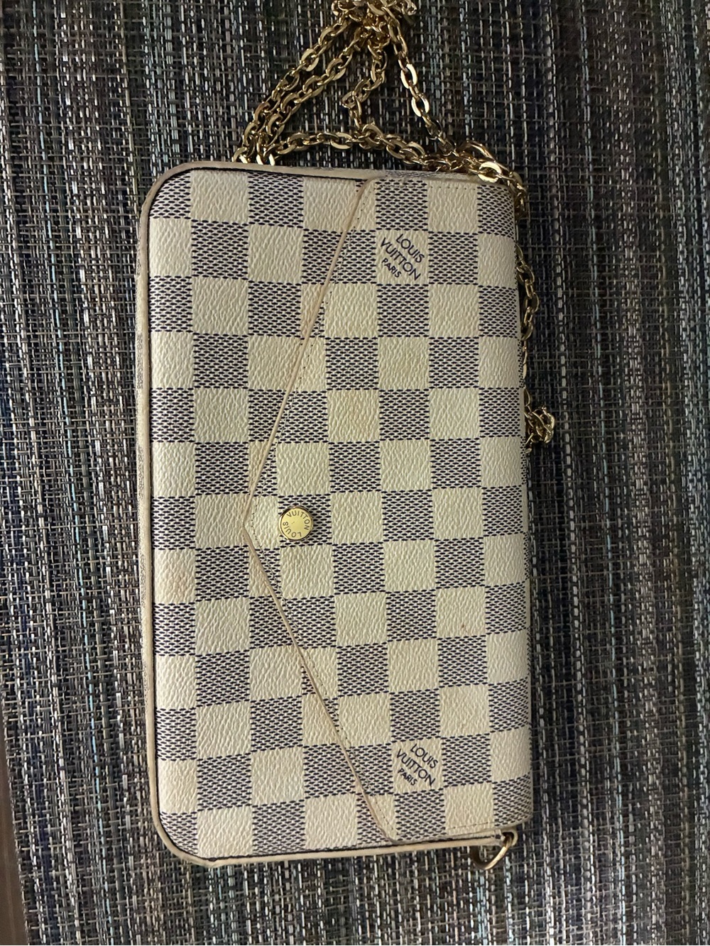 Louis Vuitton Pochette Félicie Damier Azur Canvas Crossbody Bag – Made in France